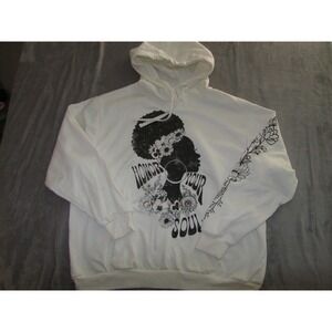 Modern Lux Honor Your Soul White Floral Graphic Hoodie XXXL JJ5053 Mens Womens